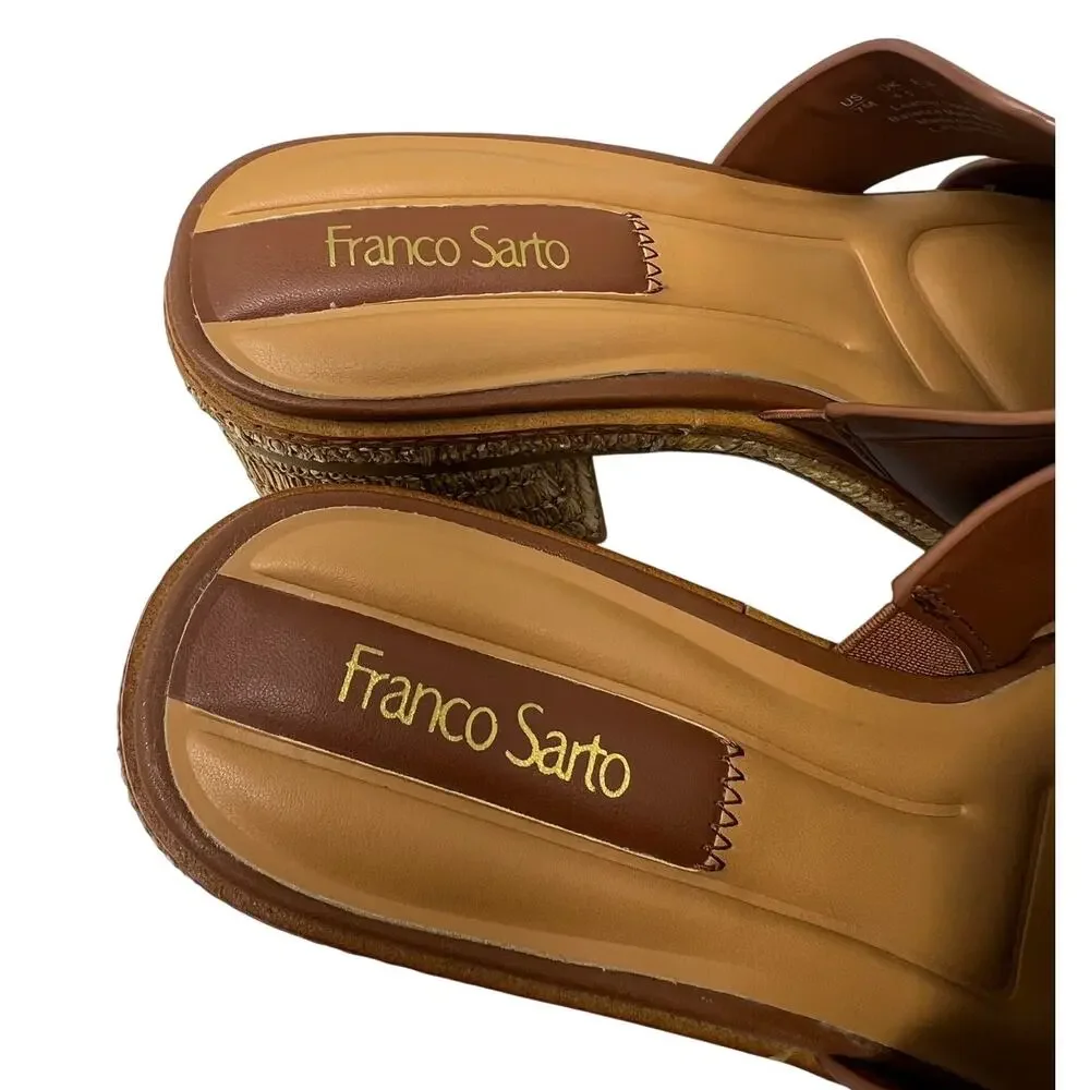 Franco Sarto Womens L-Florence Brown Comfort Sandals 7